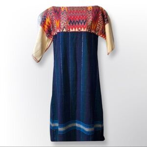 Vintage Guatemalan Hand Woven Colorful Dress/Tunic/Kaftan